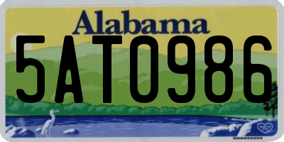 AL license plate 5AT0986