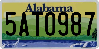 AL license plate 5AT0987