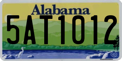 AL license plate 5AT1012