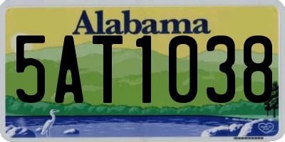 AL license plate 5AT1038