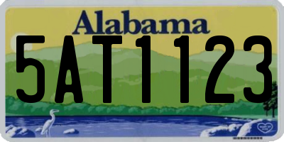 AL license plate 5AT1123