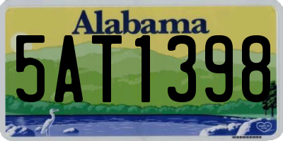 AL license plate 5AT1398