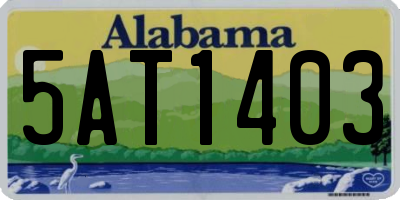 AL license plate 5AT1403