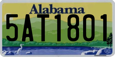 AL license plate 5AT1801