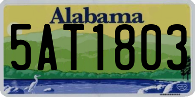 AL license plate 5AT1803
