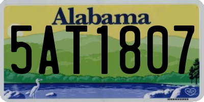 AL license plate 5AT1807