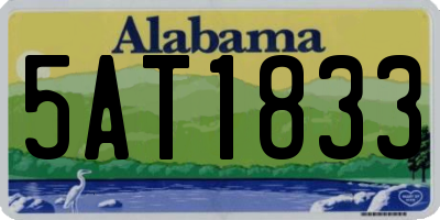 AL license plate 5AT1833
