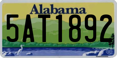 AL license plate 5AT1892