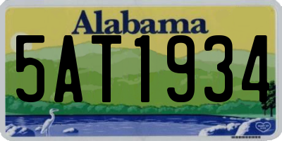 AL license plate 5AT1934