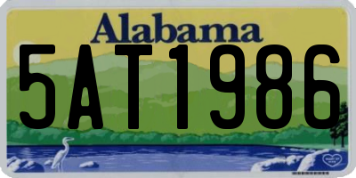 AL license plate 5AT1986