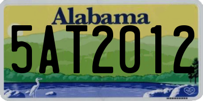 AL license plate 5AT2012