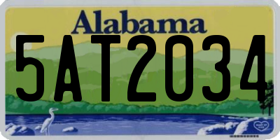 AL license plate 5AT2034