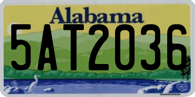 AL license plate 5AT2036