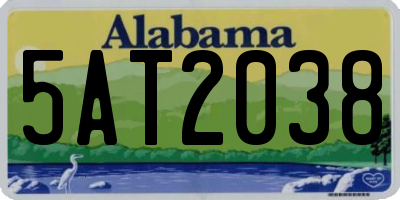 AL license plate 5AT2038