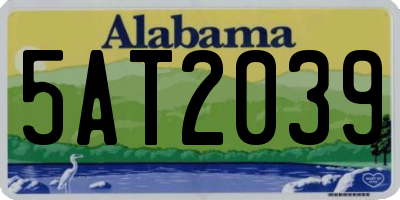 AL license plate 5AT2039