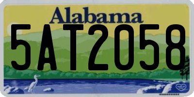 AL license plate 5AT2058