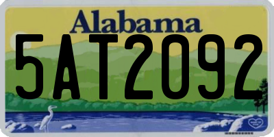 AL license plate 5AT2092
