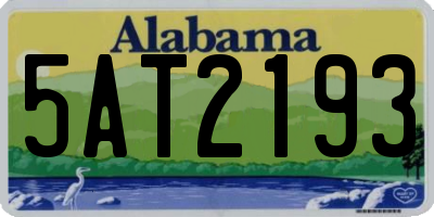 AL license plate 5AT2193