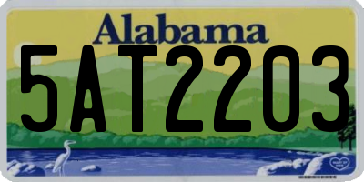 AL license plate 5AT2203