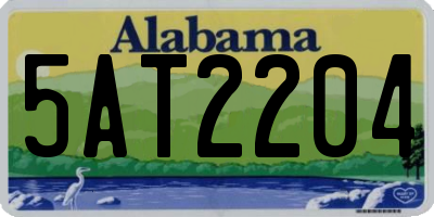 AL license plate 5AT2204