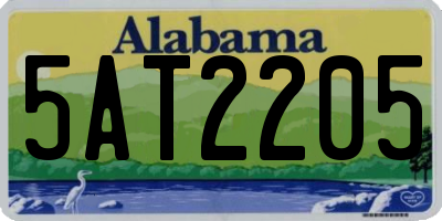 AL license plate 5AT2205