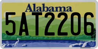 AL license plate 5AT2206
