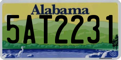 AL license plate 5AT2231