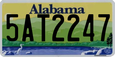 AL license plate 5AT2247