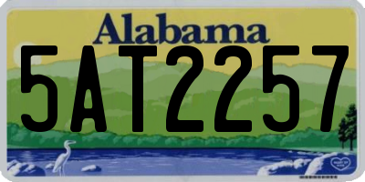 AL license plate 5AT2257