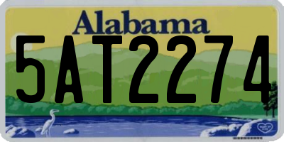 AL license plate 5AT2274