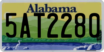 AL license plate 5AT2280