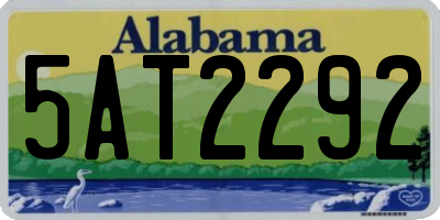 AL license plate 5AT2292