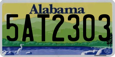 AL license plate 5AT2303