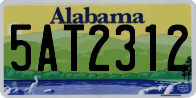 AL license plate 5AT2312