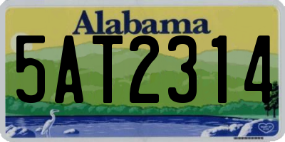 AL license plate 5AT2314
