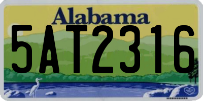 AL license plate 5AT2316
