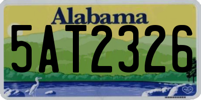 AL license plate 5AT2326