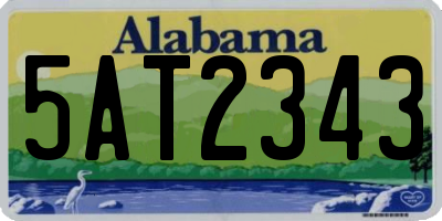 AL license plate 5AT2343