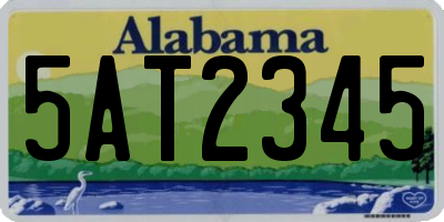 AL license plate 5AT2345