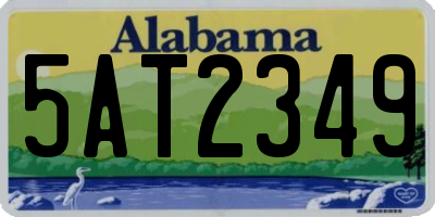 AL license plate 5AT2349