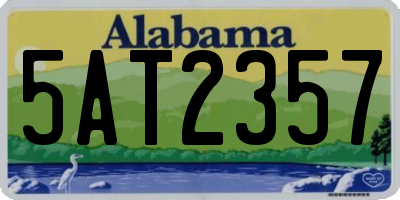 AL license plate 5AT2357