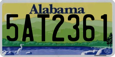 AL license plate 5AT2361