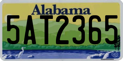 AL license plate 5AT2365