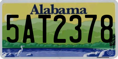 AL license plate 5AT2378
