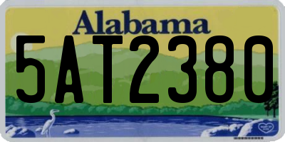 AL license plate 5AT2380