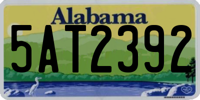 AL license plate 5AT2392