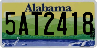 AL license plate 5AT2418