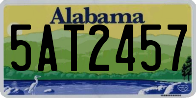 AL license plate 5AT2457