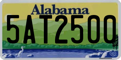 AL license plate 5AT2500