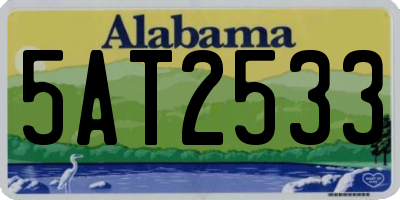 AL license plate 5AT2533